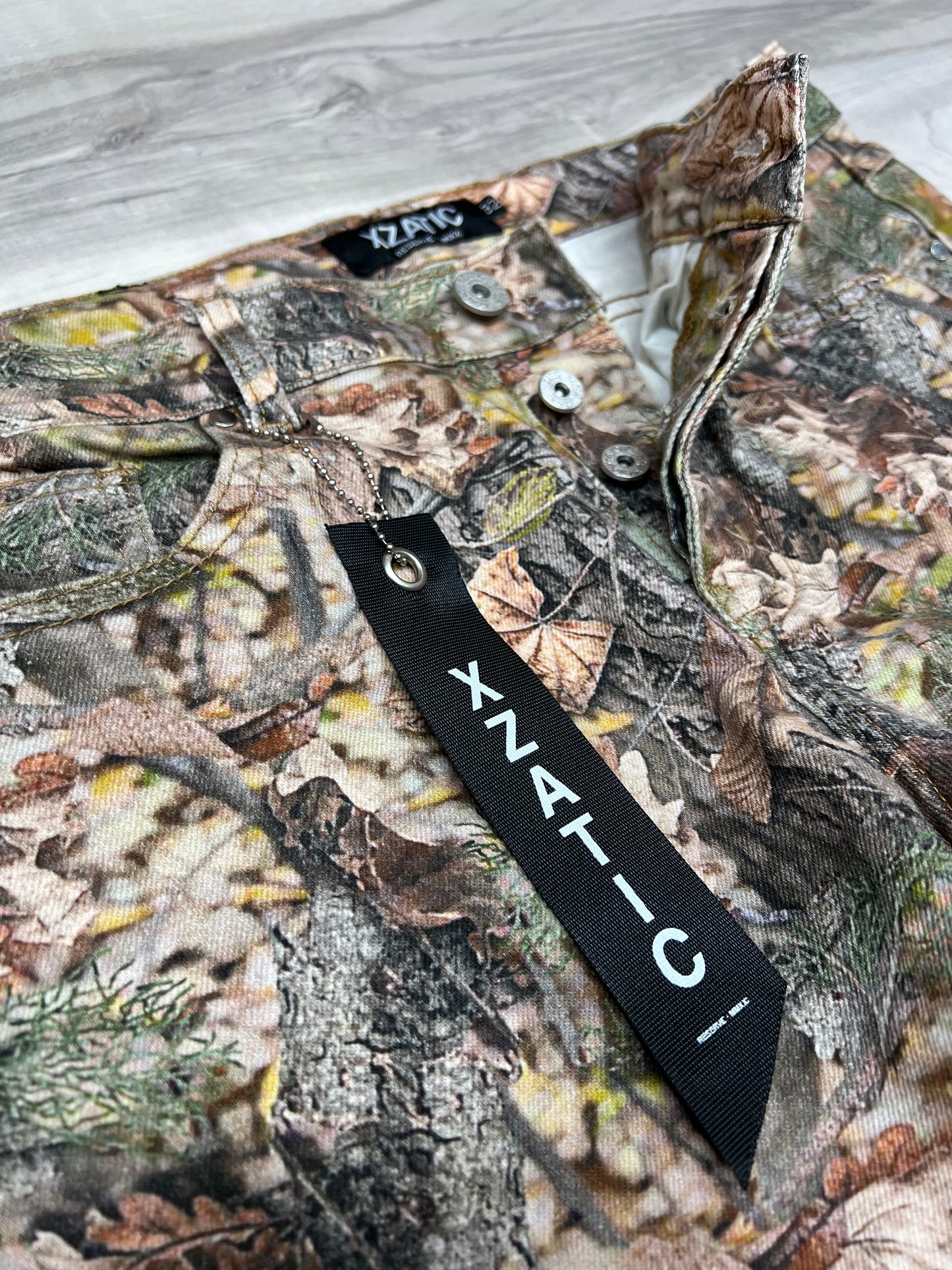 XZATIC FALL CAMO STACKED CARGO PANTS