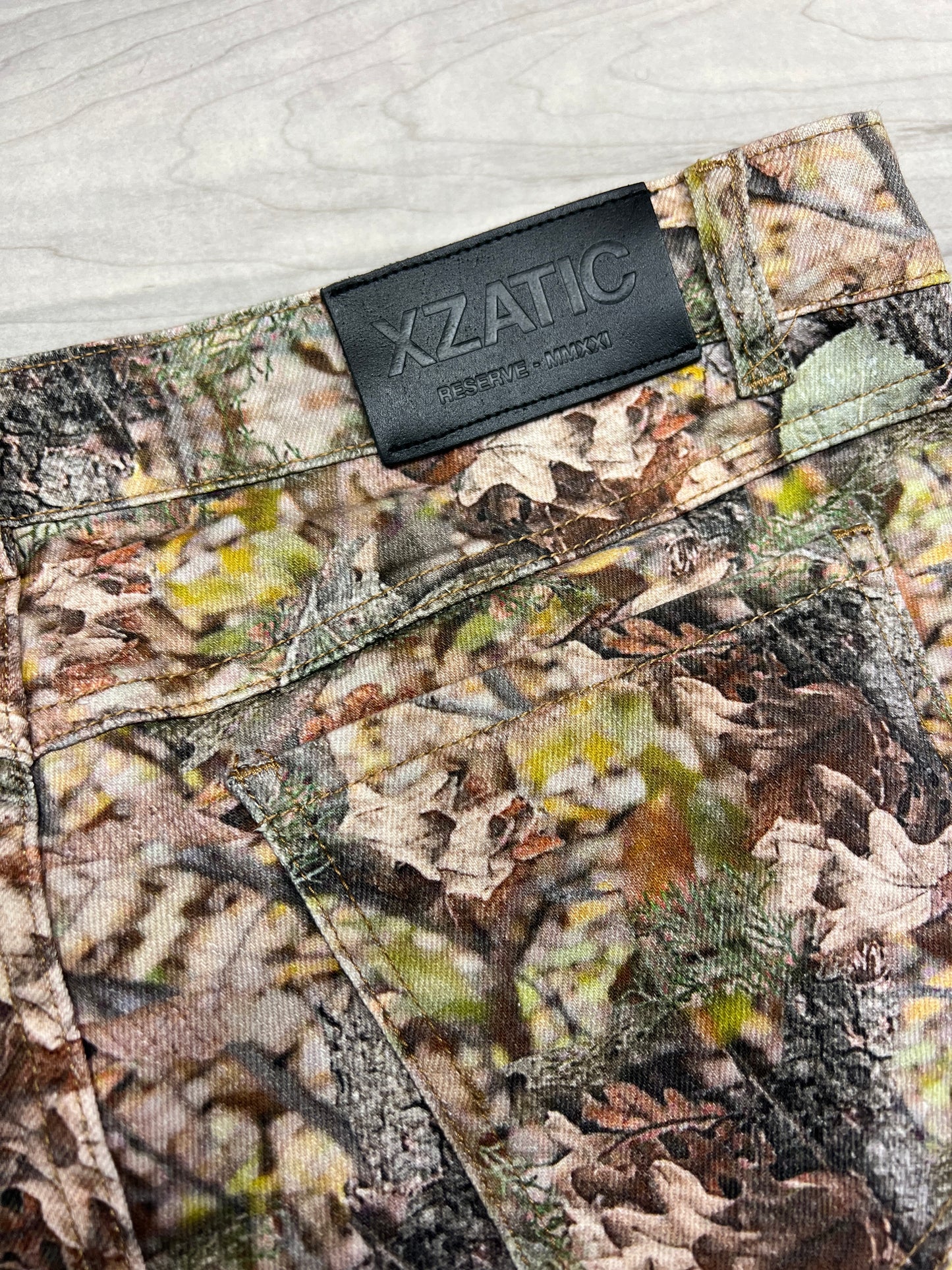 XZATIC FALL CAMO STACKED CARGO PANTS