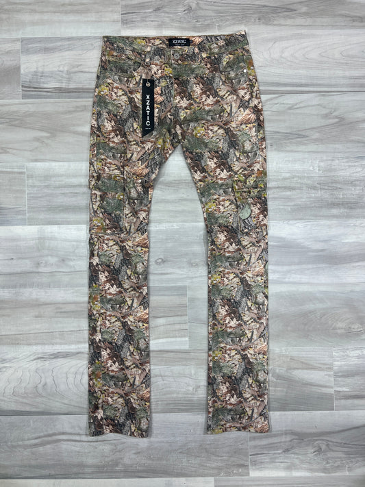 XZATIC FALL CAMO STACKED CARGO PANTS