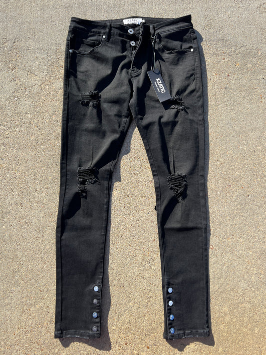 Black Xzatic denim with button up pants leg